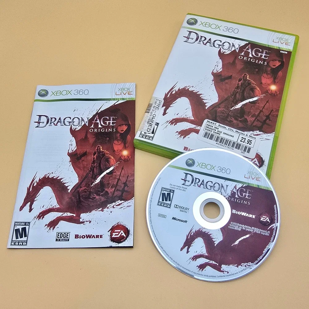 Dragon Age Origins Xbox 360 BioWare RPG Fantasy Game Complete with Manual